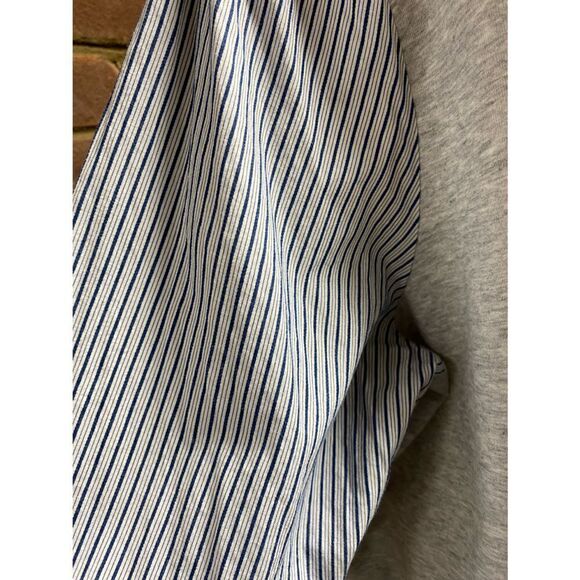 Lane Bryant Gray & Navy Pinstripe Crewneck Top - Picture 4 of 5